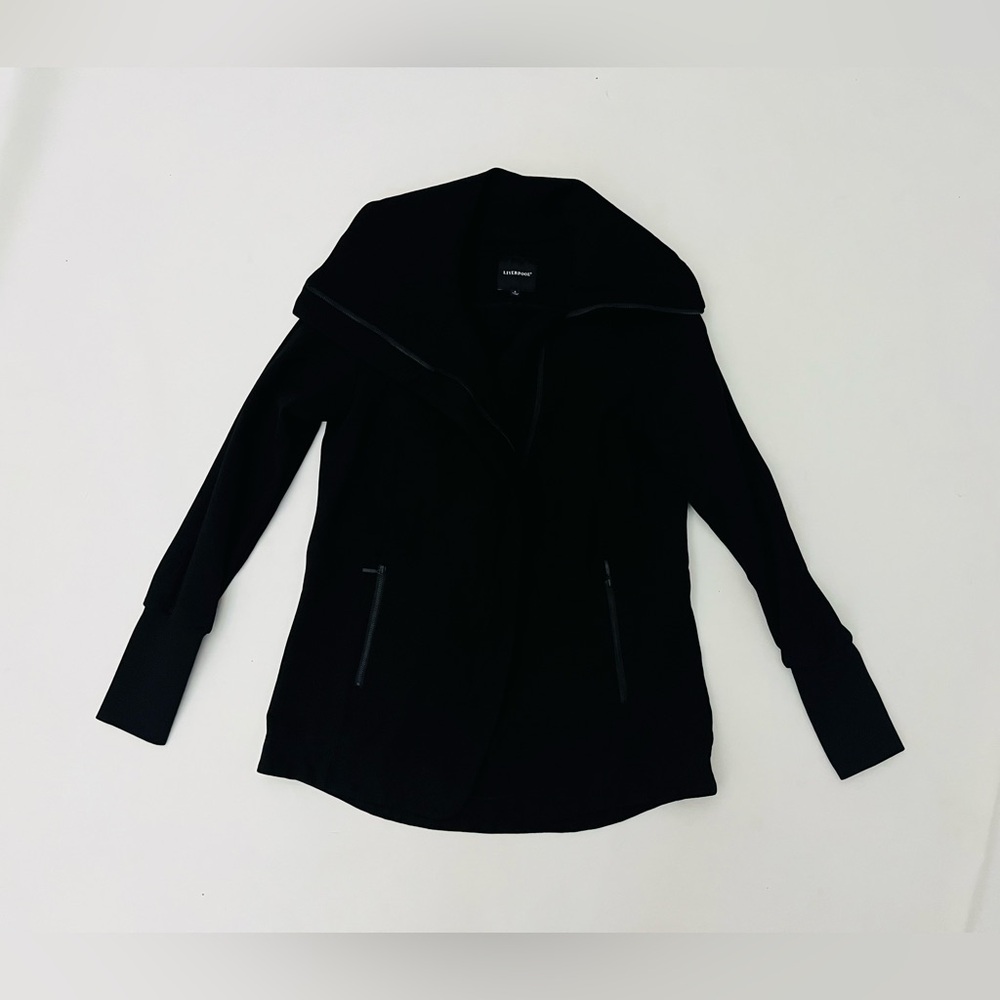Liverpool Asymmetrical Super Stretch Ponte Jacket black size small